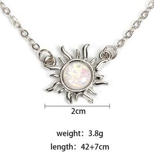 BLAZING Sun Opal Clavicle Chain Necklace